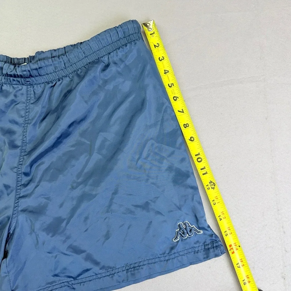 Kappa Shorts Mens Medium Blue Athletic Retro Omini Logo Elastic Waist Drawstring